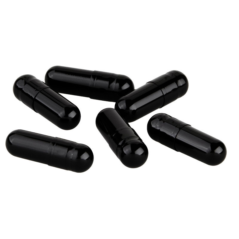 250 Gelatinekapseln schwarz Größe 0 (TiO²-frei)